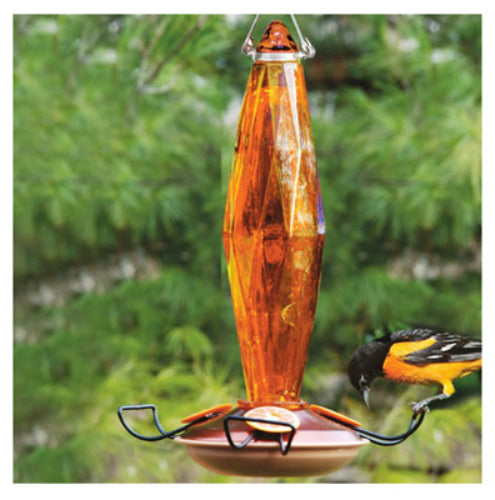 Audubon™ NA08 Cut Glass Oriole Bird Feeder, Amber Colored