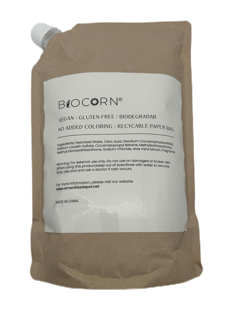 BIOCORN Shampoo Refills Recyclable Paper Bag (33.8oz/1000ml, 4 or 8 Pack)