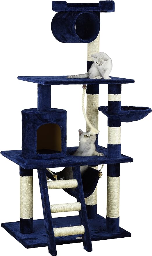 62" Classic Cat Tree Kitty Tower Kitten Condo Scratcher for Indoor Cats with Sisal Posts