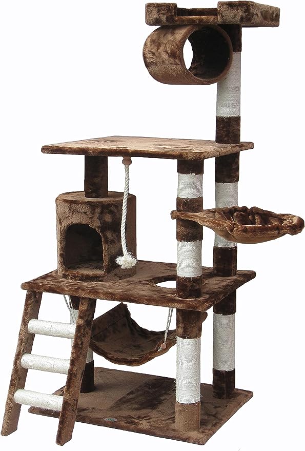 62" Classic Cat Tree Kitty Tower Kitten Condo Scratcher for Indoor Cats with Sisal Posts