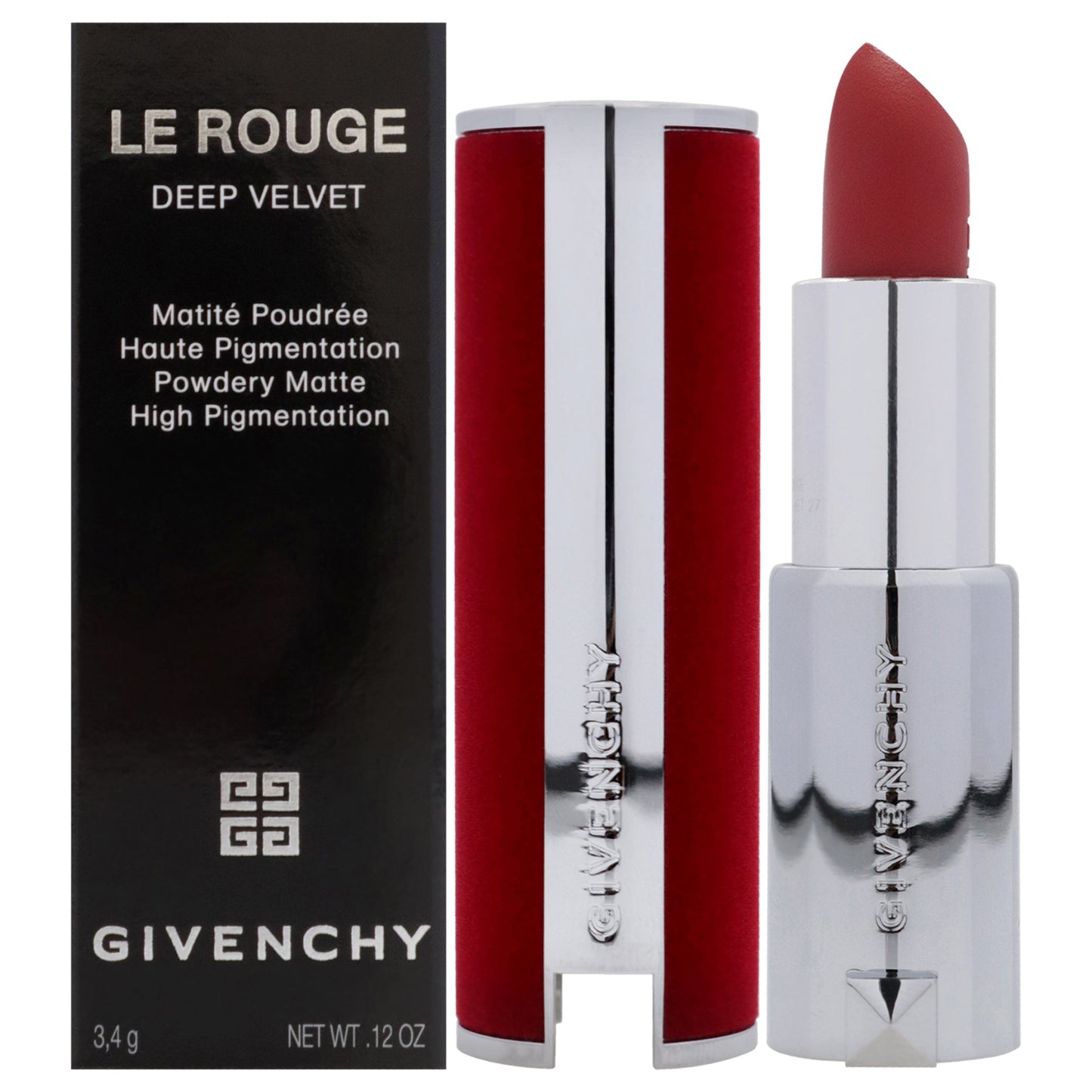 Le Rouge Deep Velvet Matte Lipstick - N27 Rouge Infuse by Givenchy for Women - 0.11 oz Lipstick