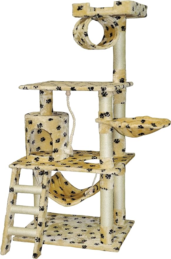 62" Classic Cat Tree Kitty Tower Kitten Condo Scratcher for Indoor Cats with Sisal Posts