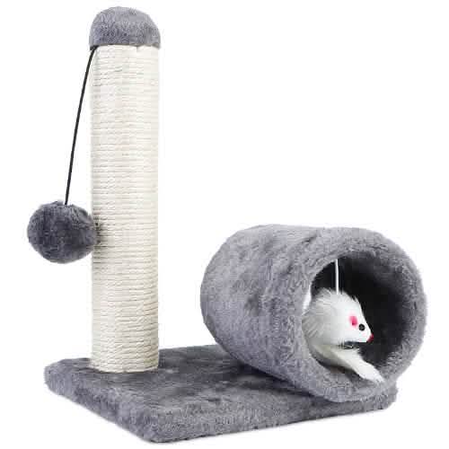 Cat Sisal Scratch Post Toy with Tunnel