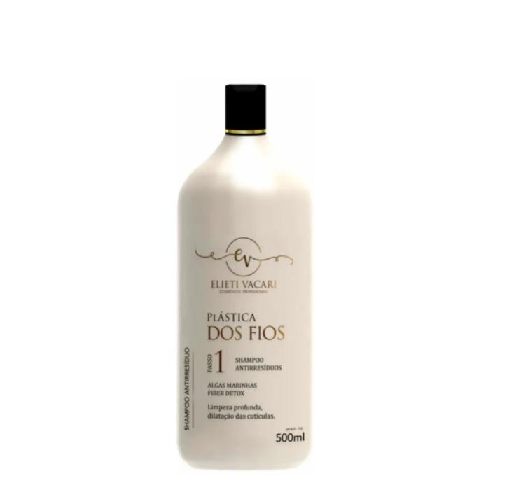 Plástica dos Fios Anti Residue Fiber Detox Shampoo Step 1 500ml - Elieti Vacari