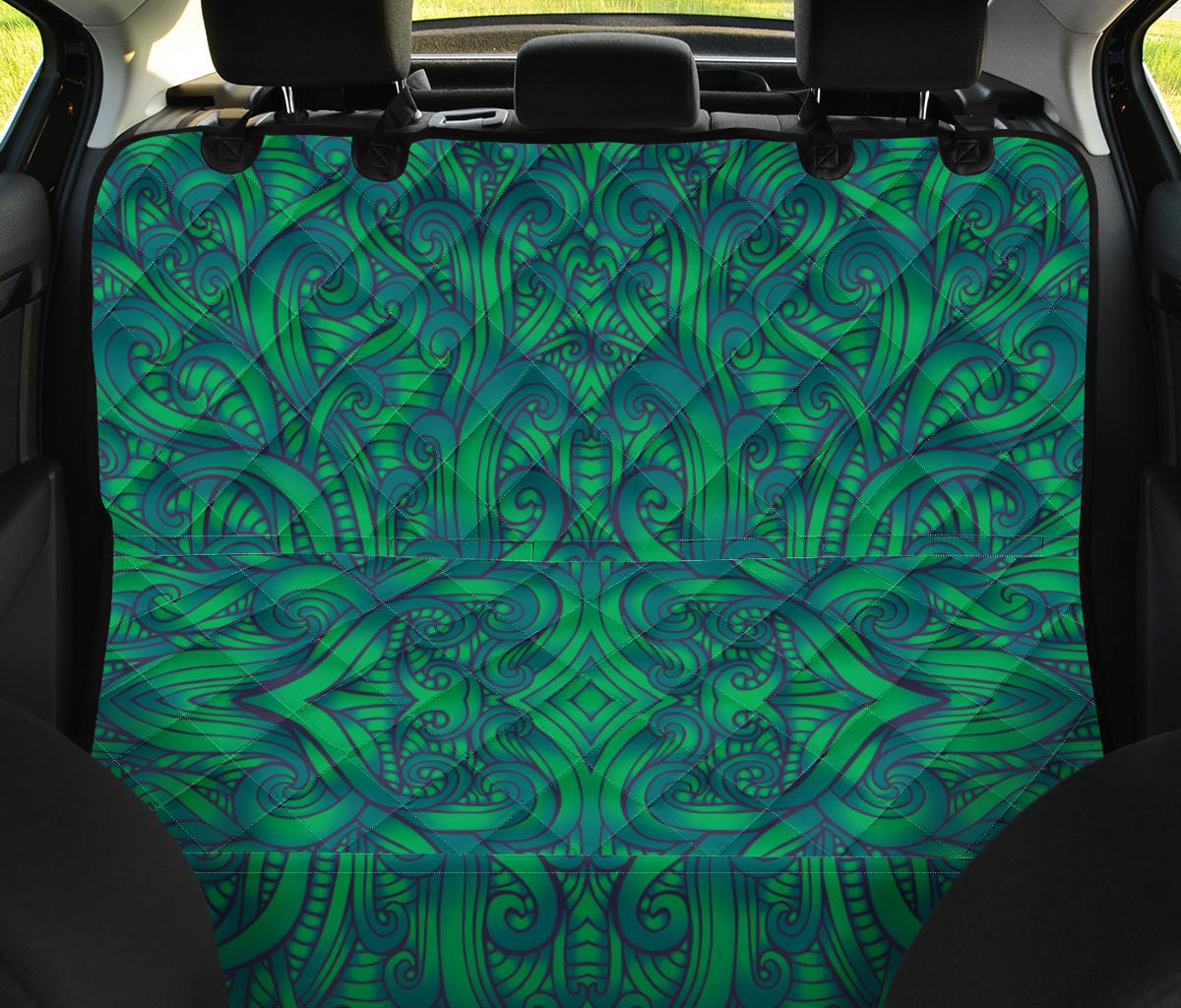 Maori Green Fern Dog Car Seat Covers