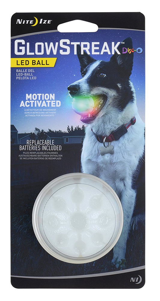 Nite Ize® GSB-07-R7 GlowStreak™ Motion-Activated LED Dog Fetch Ball, Disc-O