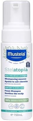 Mustela Stelatopia Eczema-Prone Skin Foam Shampoo for Newborn & Baby with - with Natural Avocado & Sunflower Oil - Fragrance-Free & Tear Free - 5.07 fl. oz.