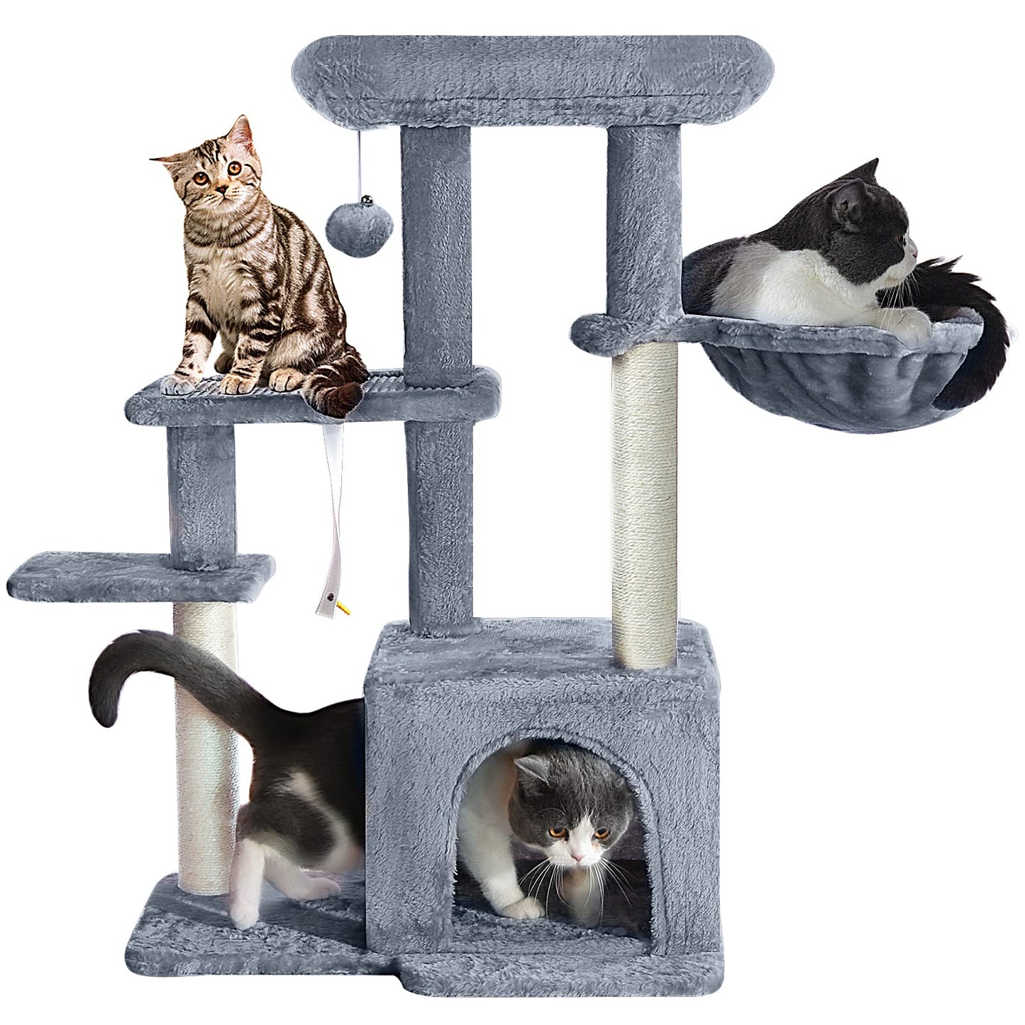 Cat Tree, Cat Tower with Sisal Scratching Post for Indoor Cats, 35" Multi-Level Cat