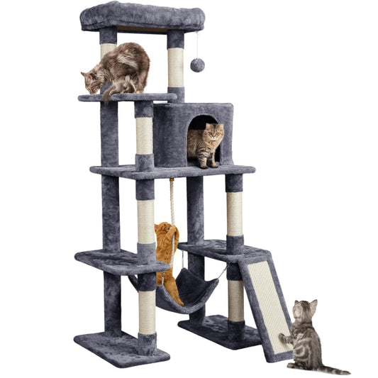 Cat Tree Cat Tower, 63 Inches Multi-Level Cat Tree for Indoor Cats, Tall Cat Tree