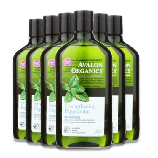 Avalon Organics Strengthening Peppermint Shampoo 11 Fl. oz, 6 Pack