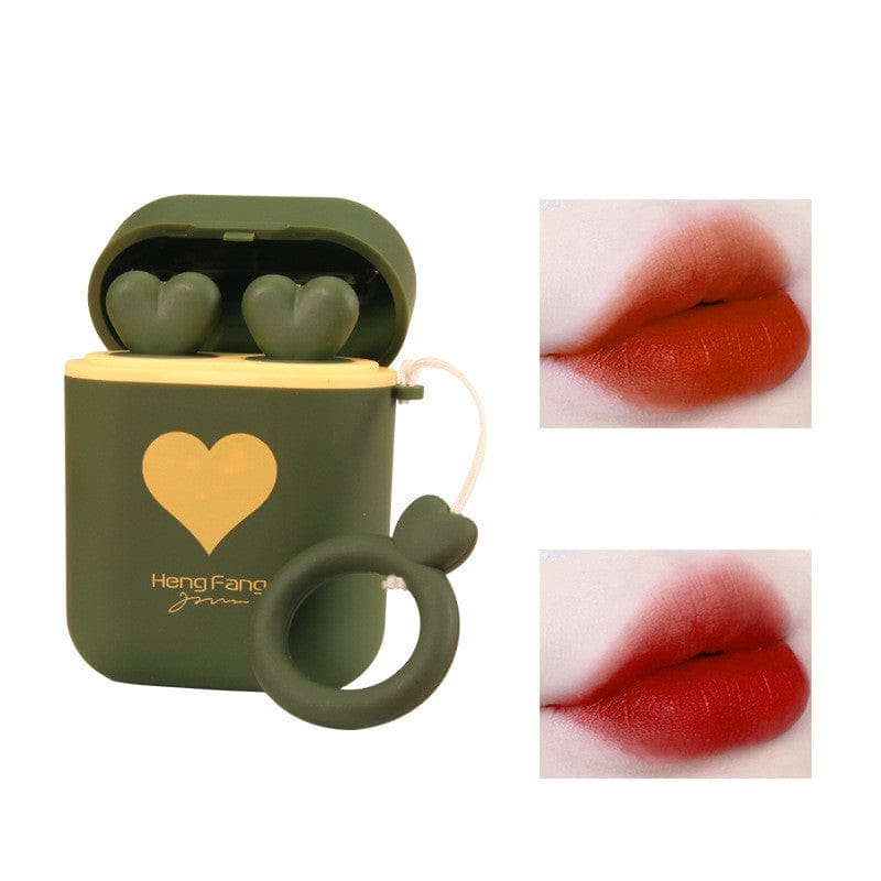 Double Tube Velvet Lipstick Matte Matte Earphone Storage Box Portable