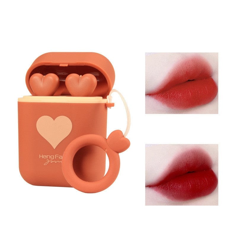 Double Tube Velvet Lipstick Matte Matte Earphone Storage Box Portable