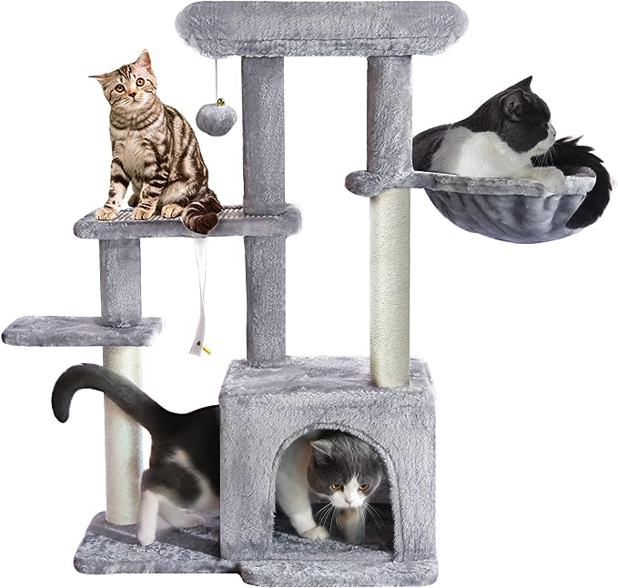 Cat Tree, Cat Tower with Sisal Scratching Post for Indoor Cats, 35" Multi-Level Cat