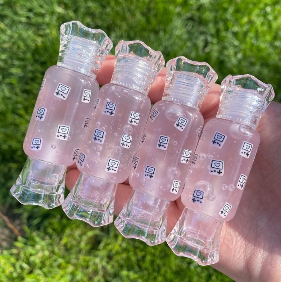 Clear Custom Vegan Candy Shaped Vanilla flower Lip Gloss
