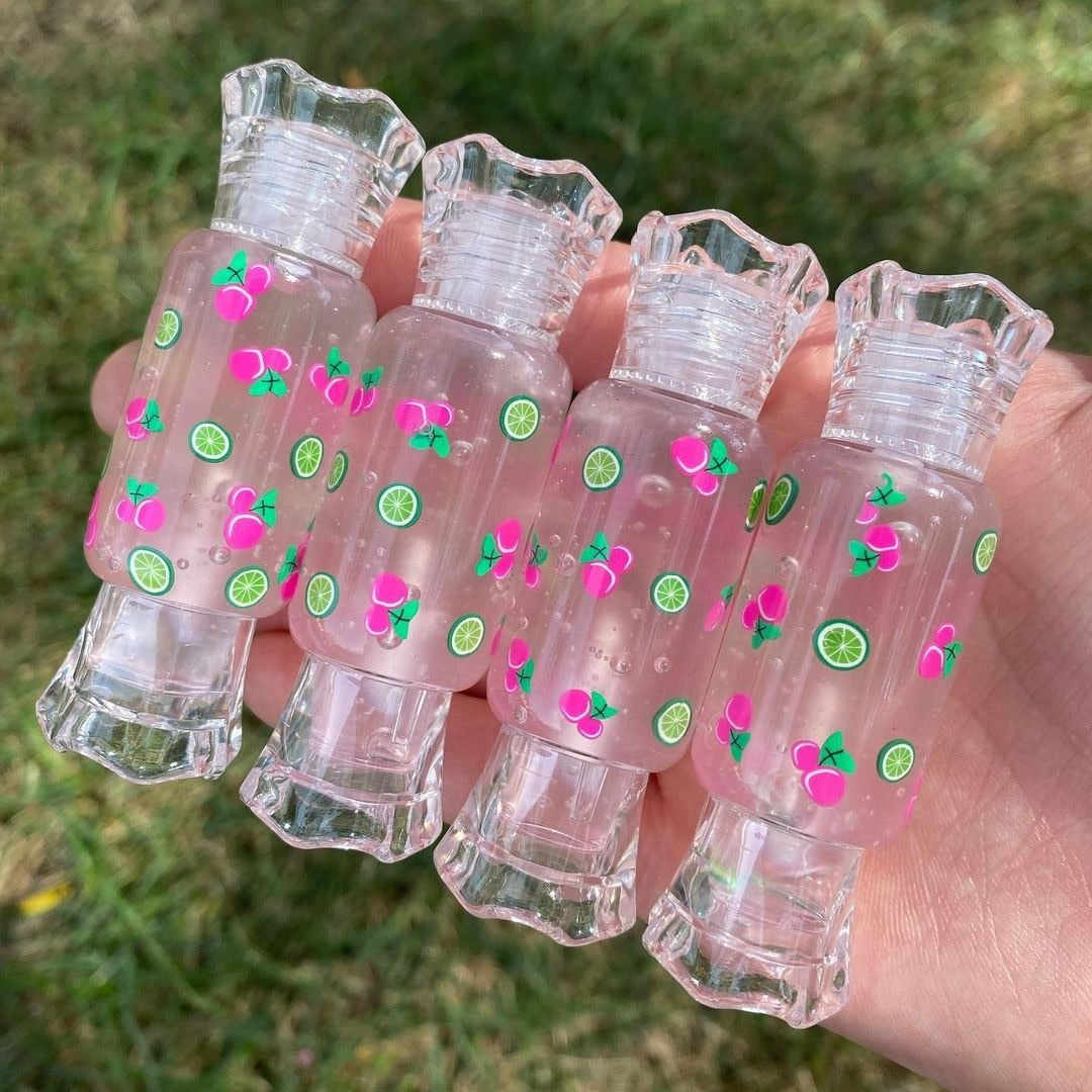 Clear Custom Vegan Candy Shaped Vanilla flower Lip Gloss