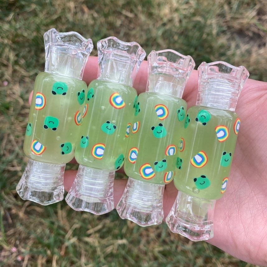 Clear Custom Vegan Candy Shaped Vanilla flower Lip Gloss