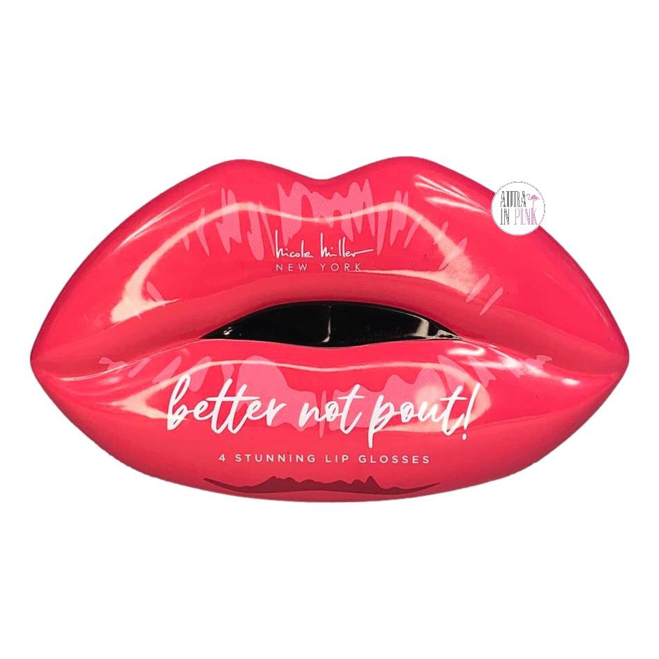 Nicole Miller New York Pink & Red Lips Tins Stunning Lip Gloss Collections