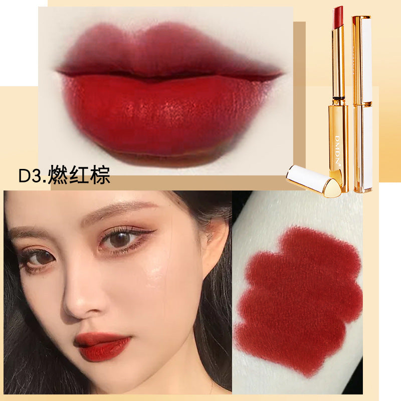 Shake Tone DMDN Thin Tube Lipstick Velvet Matte Sheepskin Color-free Lipstick Genuine Gold Tube Three-dimensional Lipstick