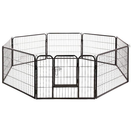 Dog Playpen Pet Playpen 8 Panel Puppy Exercise Cage Enclosure Fence 80x60cm