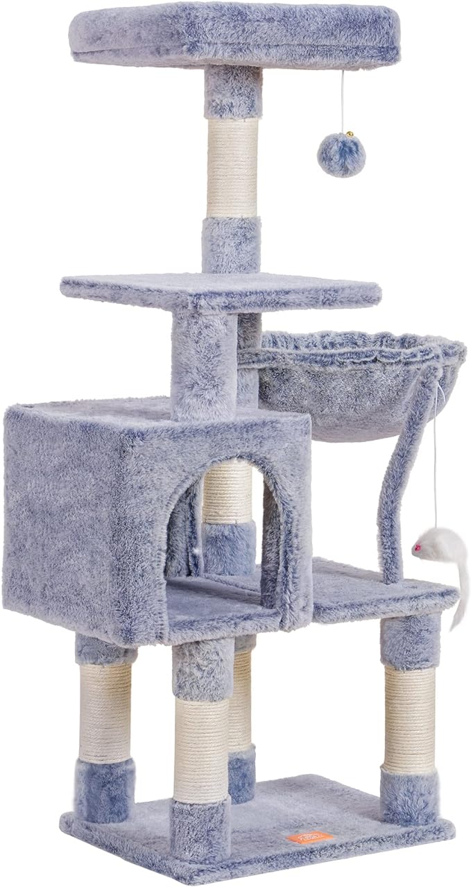 Cat Tree with Toy, Cat Tower condo for Indoor Cats, Cat House with Padded Plush Perch