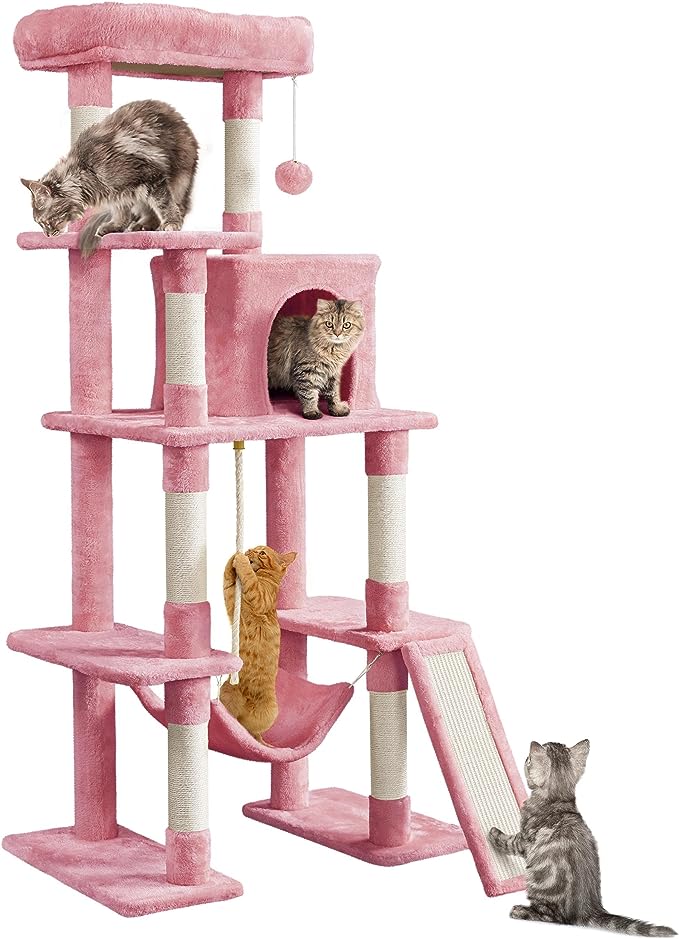 Cat Tree Cat Tower, 63 Inches Multi-Level Cat Tree for Indoor Cats, Tall Cat Tree