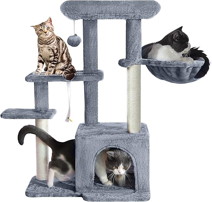 Cat Tree, Cat Tower with Sisal Scratching Post for Indoor Cats, 35" Multi-Level Cat
