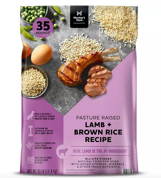 Pasture Raised Lamb + Brown Rice Recipe Dry Dog Food (35 lbs.)