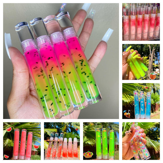 Custom Lip Gloss Clear Long Lasting Tubes 8 pcs