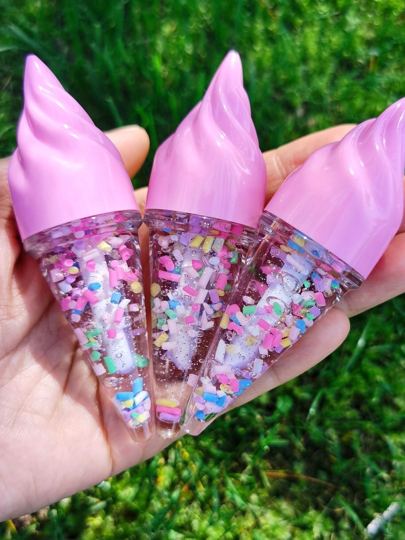 Cute Cruelty Free Vegan Ice Cream Lip Gloss Set 4 pcs