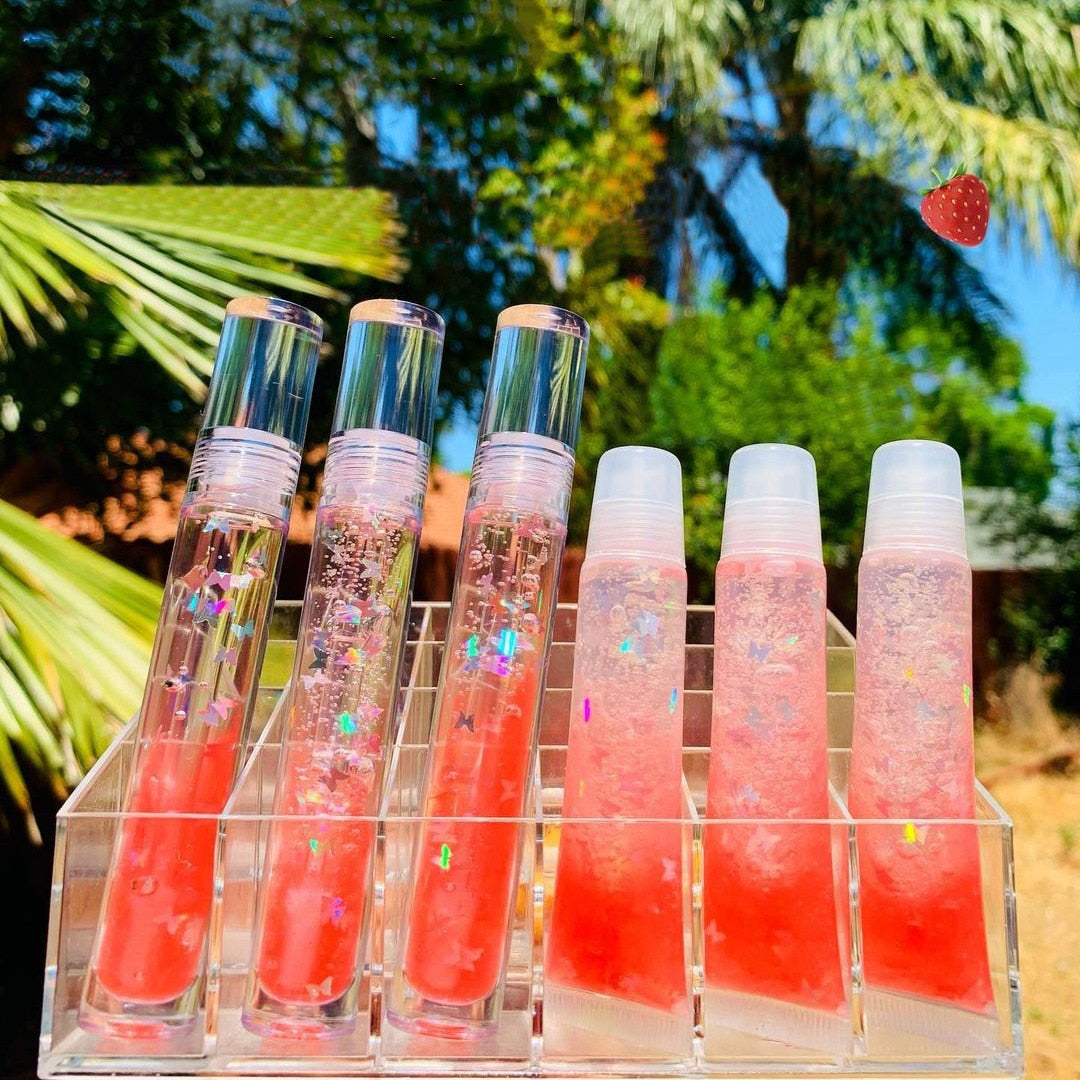 Custom Lip Gloss Clear Long Lasting Tubes 8 pcs
