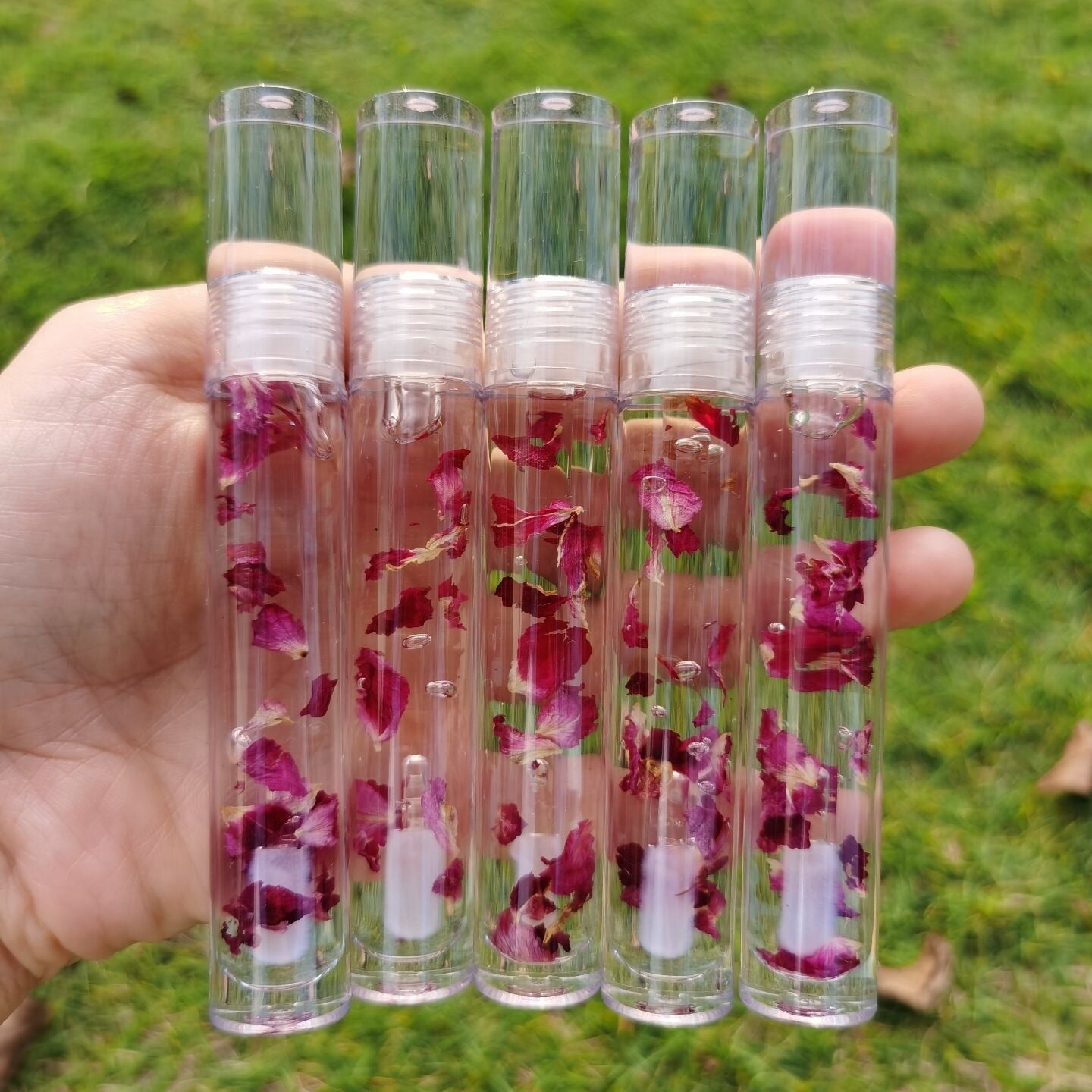 Clear Pink Tube 24K Gold Plumping Vegan Rose Lip Gloss