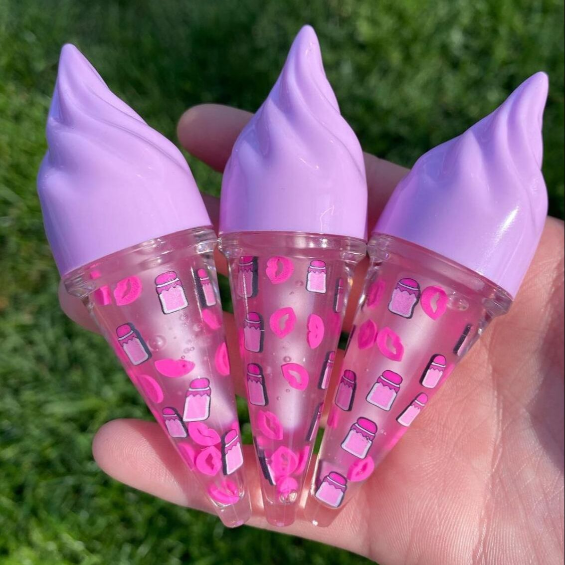 Cute Cruelty Free Vegan Ice Cream Lip Gloss Set 4 pcs