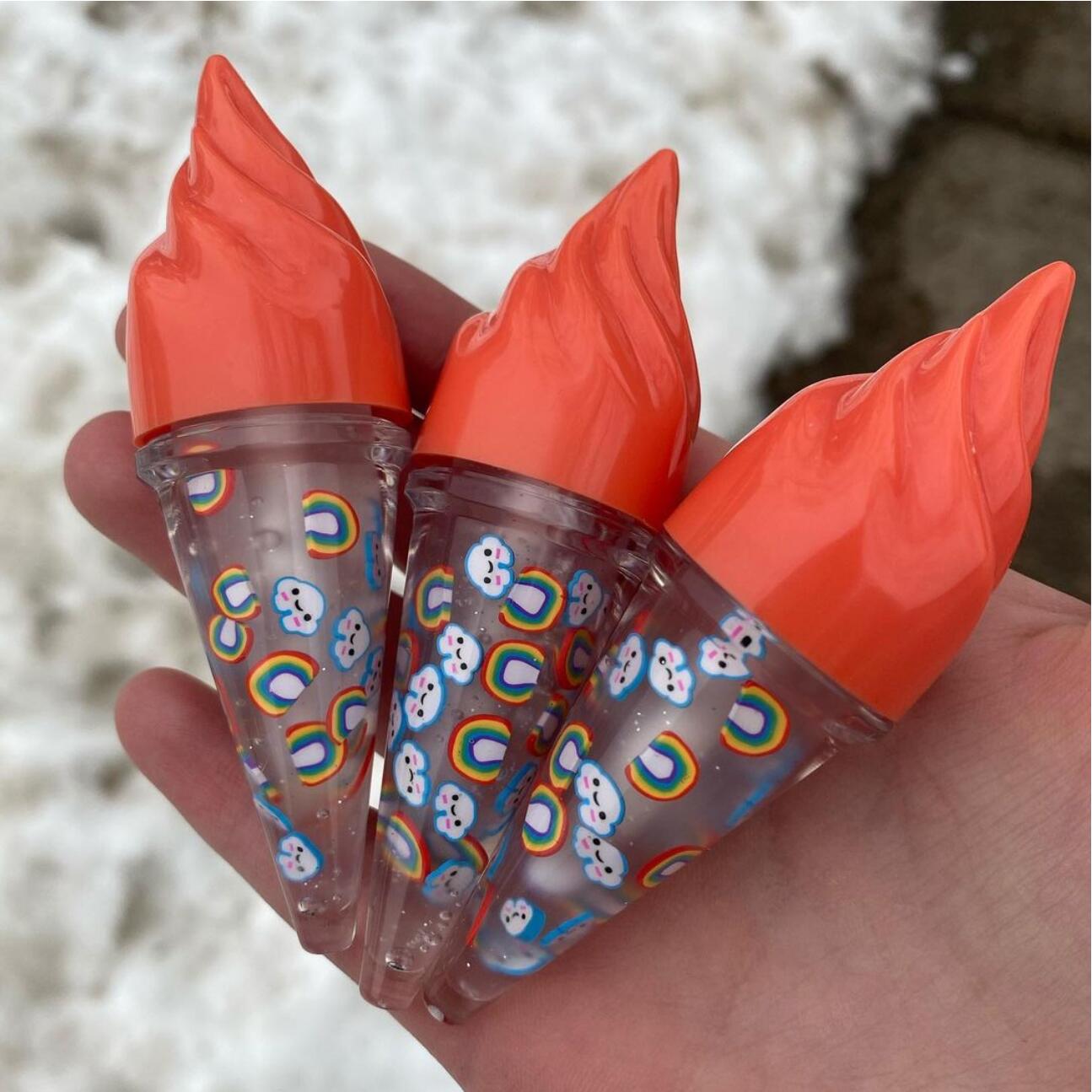 Cute Cruelty Free Vegan Ice Cream Lip Gloss Set 4 pcs