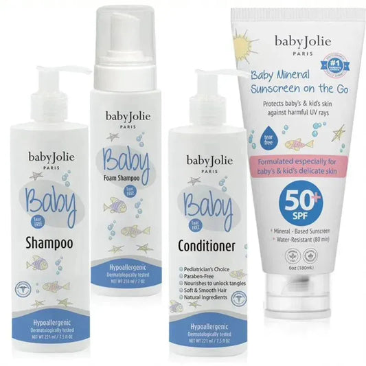 Baby Jolie - Baby Vacation Full Set (Shampoo, Conditioner, Foam Shampoo & Sunscreen)