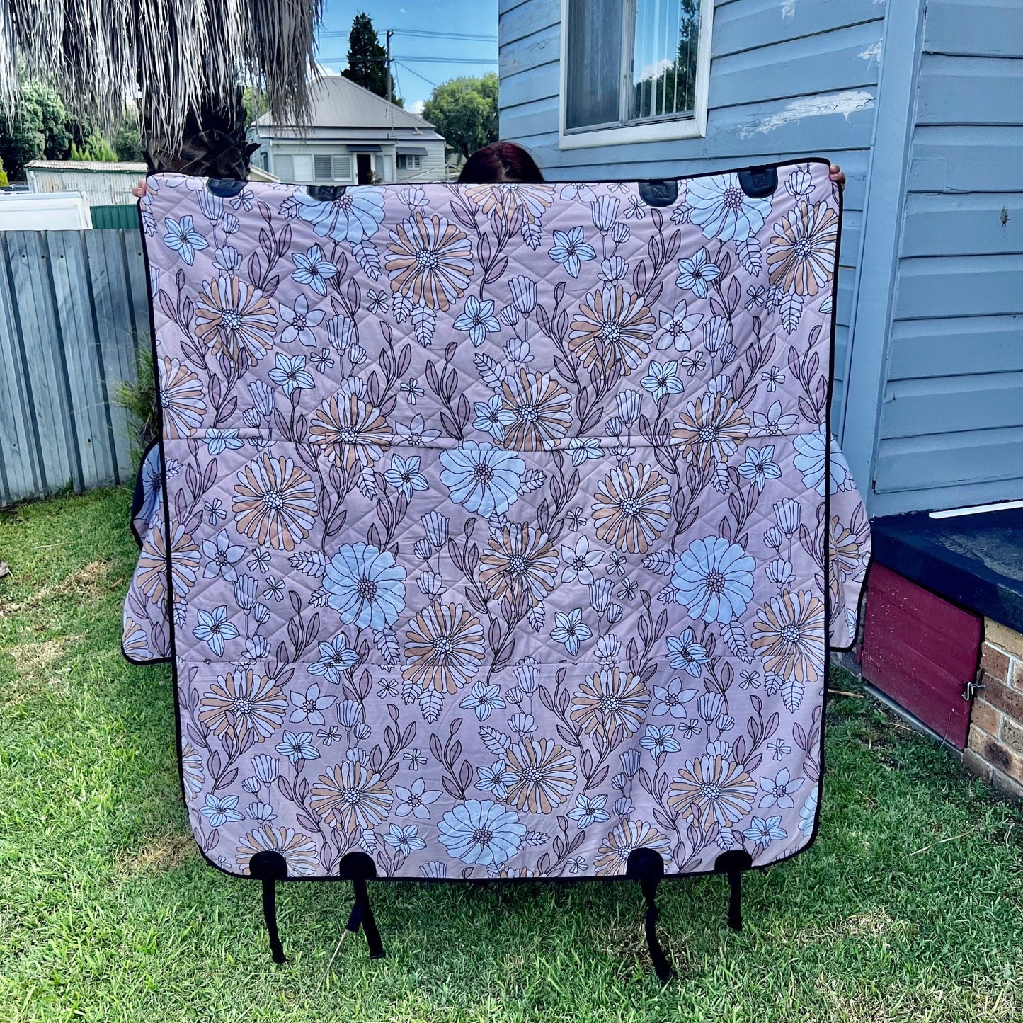 Creamy Flowers Dog Car Seat Covers