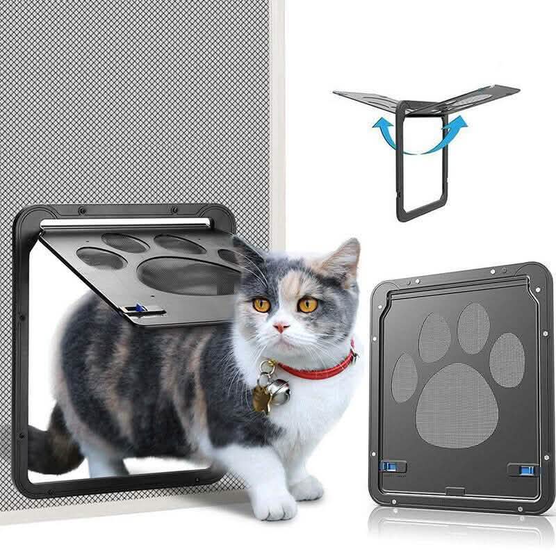 Dog or Cat Small Screen Locking Flap Door Magnetic Automatic Slide Protector