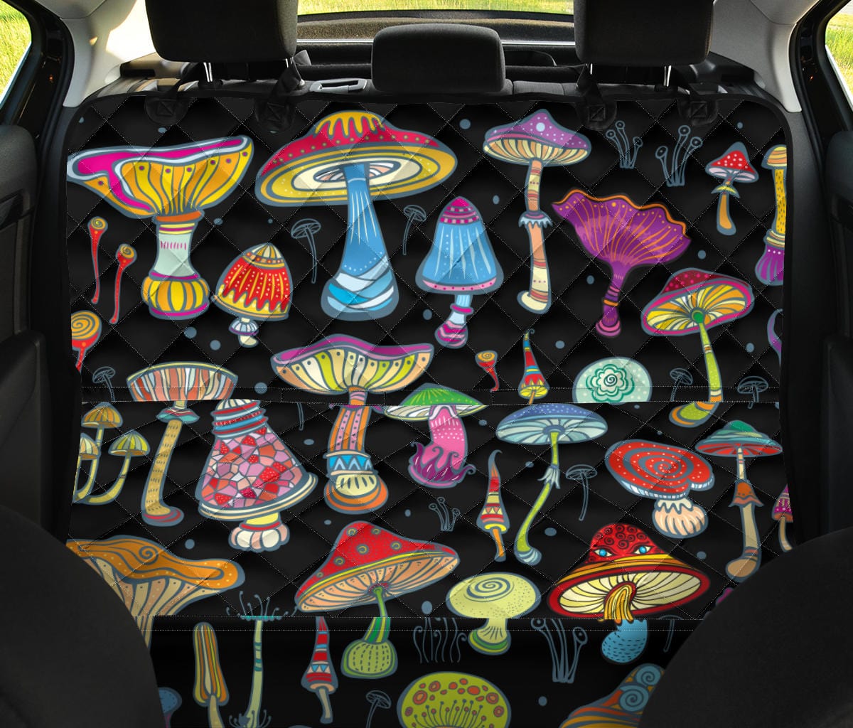 Magic Mushrooms Dog Car Seat Covers