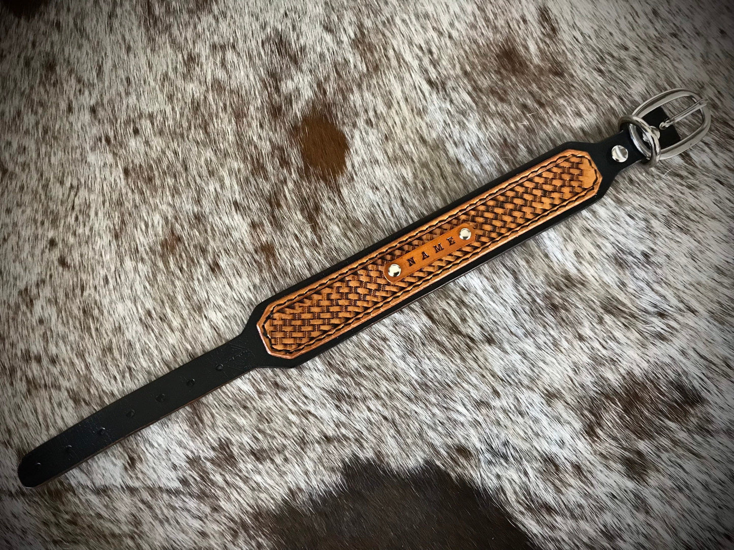 Basket Weave double layered collar