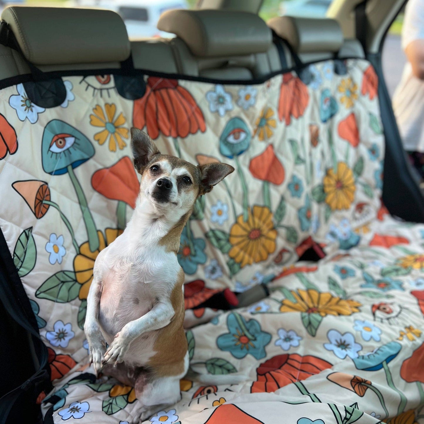 Hippie Mushroom Love Dog Car Seat Covers