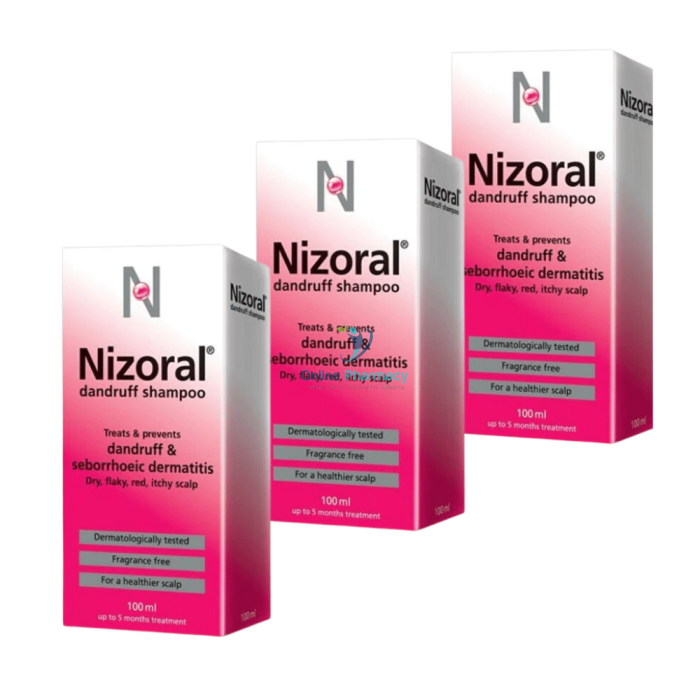 Nizoral Ketoconazole Seborrhoeic Dermatitis & Dandruff Shampoo - 100ml /3 months supply