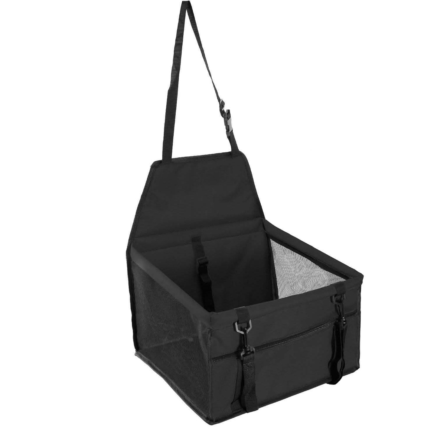 Pet Travel Carrier with Clip-On Safety Leash Zipper Storage Pocket for Pets up to 20lbs Pet Supplies Black - DailySale