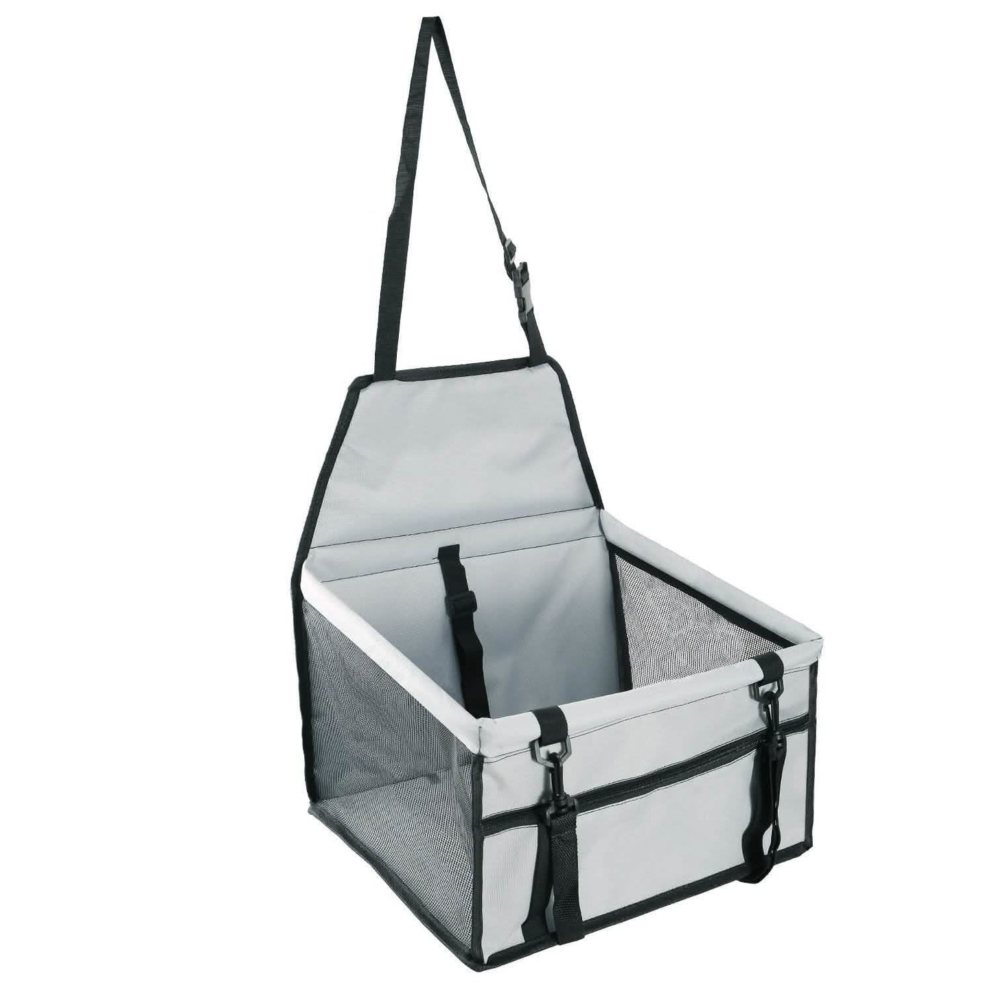 Pet Travel Carrier with Clip-On Safety Leash Zipper Storage Pocket for Pets up to 20lbs Pet Supplies Gray - DailySale