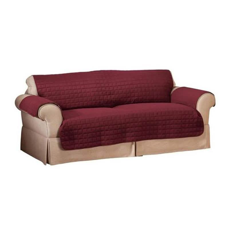 Quilted Pet Protector Furniture Slip Covers Home Essentials Love Seat Burgundy - DailySale