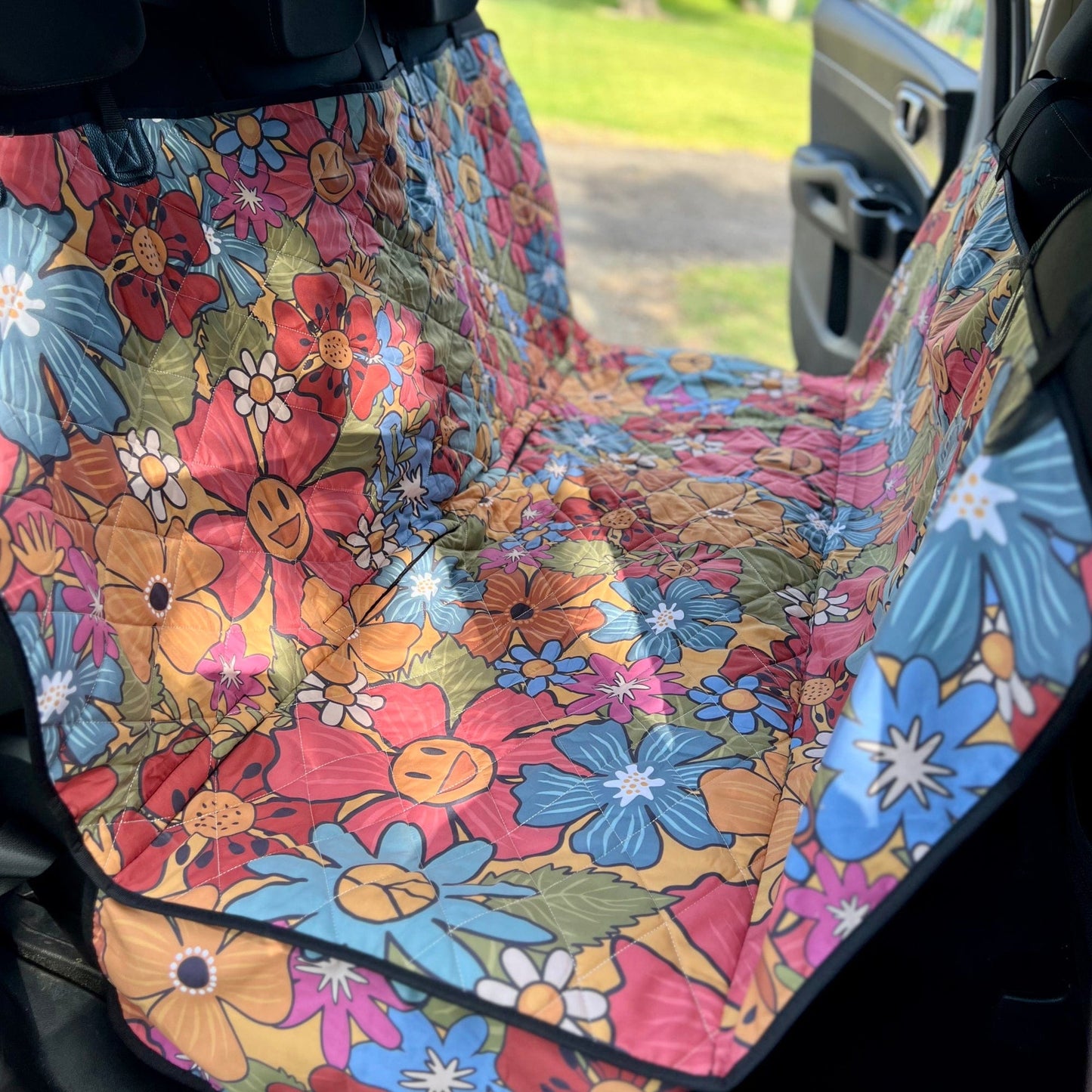 Hippie Smiling Cuties Dog Car Seat Covers