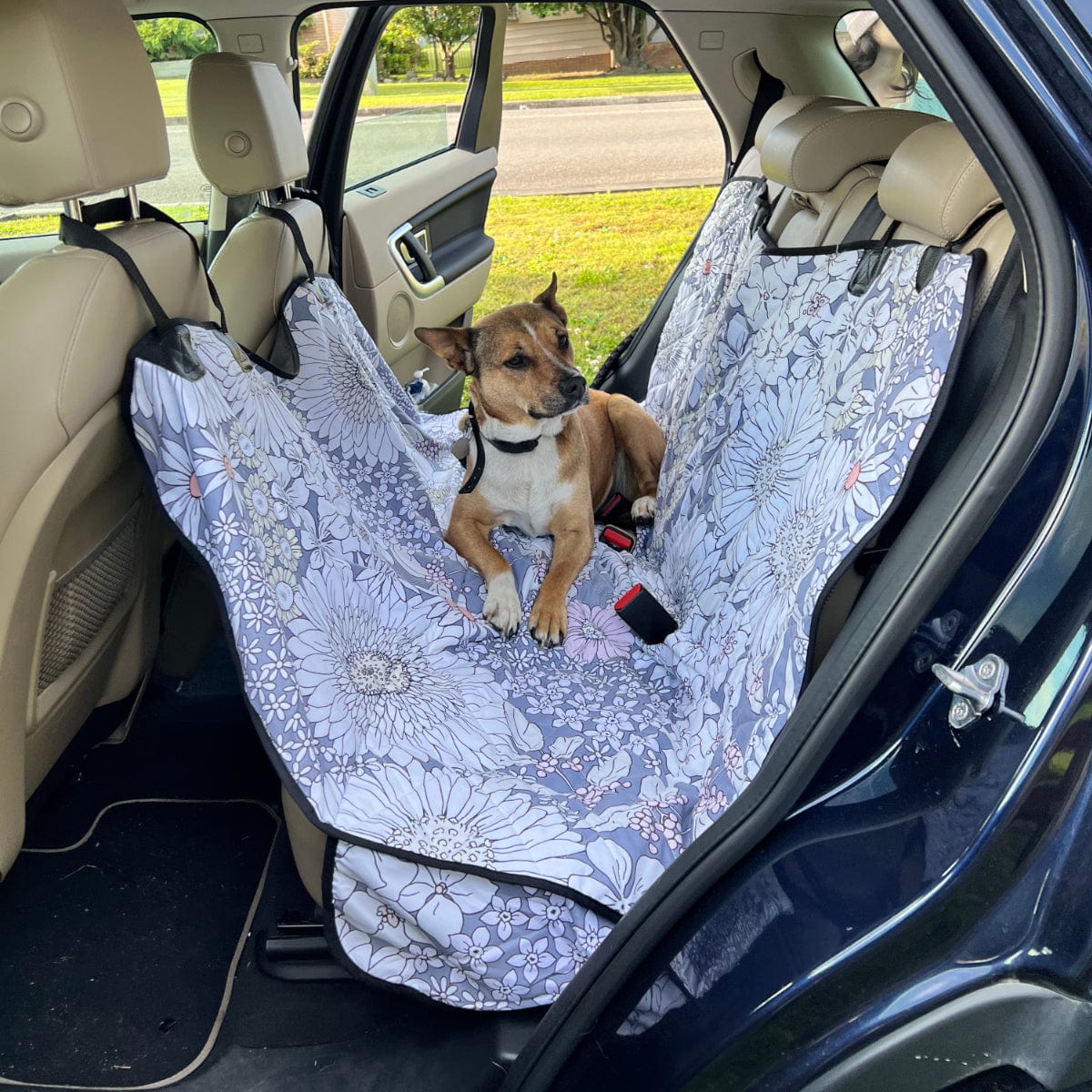 Snowy Field Of Flowers Dog Car Seat Covers